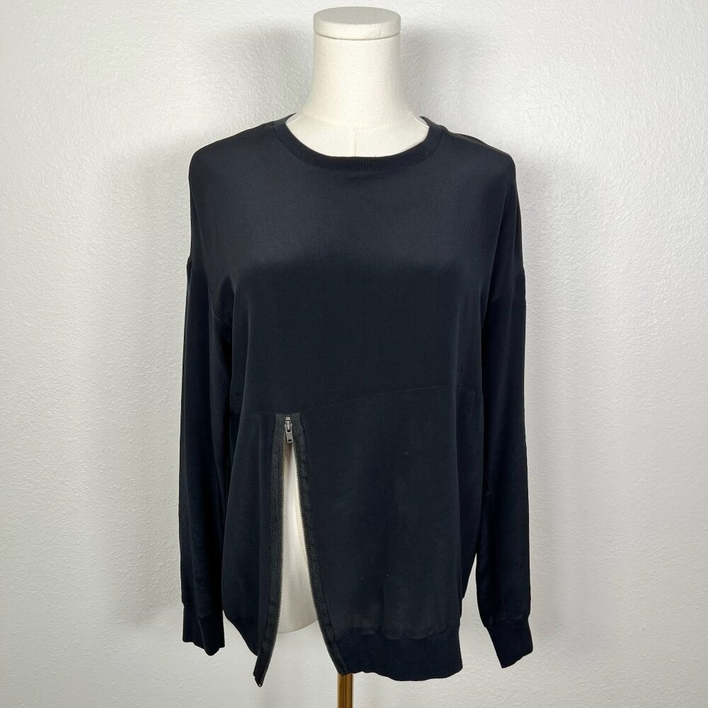 Patterson J. Kincaid Black Silk Long Sleeve Shirt - Size XS